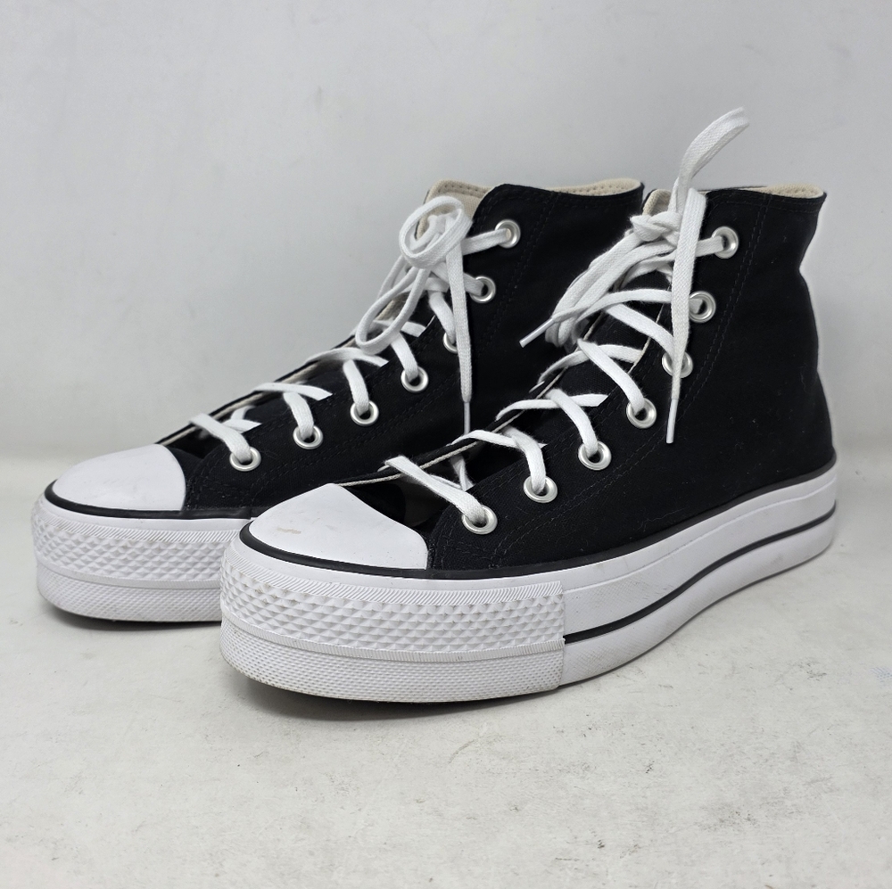 Converse Black High-Top Canvas Platform Sneakers Size 8